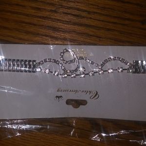 Silver plated choker with cz diamonds
